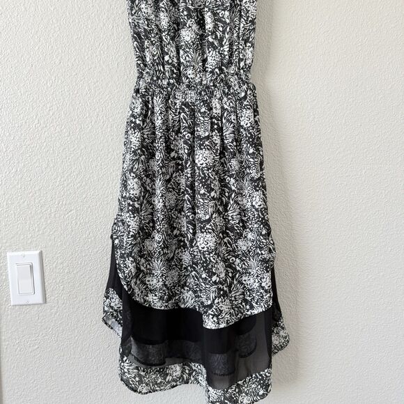 Ramy Brook Midi Tiered Quin Sleeveless printed black Mesh white Dress XS new - Picture 3 of 13